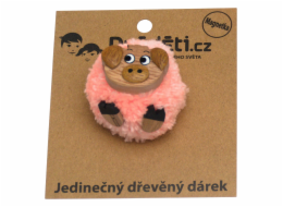 2Kids Toys Dřevěná magnetka velká pompon Prase