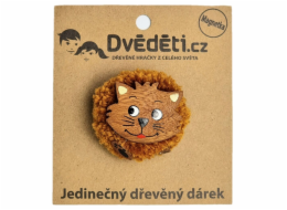 2Kids Toys Dřevěná magnetka velká pompon Kočka