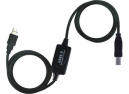 PremiumCord USB 2.0 repeater a propojovací kabel A/M-B/M 20m