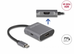 Delock&nbsp;Splitter&nbsp;USB&nbsp;Type-C™&nbsp;(režim&nbsp;DP&nbsp;Alt)&nbsp;na&nbsp;2&nbsp;x&nbsp;HDMI&nbsp;MST&nbsp;s&nbsp;USB&nbsp;Type-C™&nbsp;PD