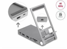 Delock&nbsp;Dokovací&nbsp;stanice&nbsp;na&nbsp;tablety&nbsp;a&nbsp;laptopy,&nbsp;4K,&nbsp;s&nbsp;integrovaným&nbsp;držákem&nbsp;—&nbsp;HDMI/USB/HUB/SD/Micro&nbsp;SD/PD3.0&nbsp;-&nbsp;skládací
