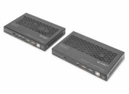 Digitus HDBaseT 3.0 KVM Extender Set, HDMI 2.0b, 100 m USB 2.0, PoC, RS232, IR, eARC/ARC, černý