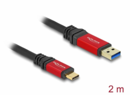 Delock USB 10 Gbps kabel USB Typ-A samec na USB Type-C™ samec 2 m červený kovový