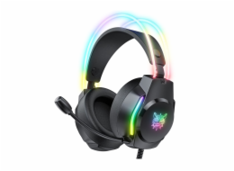 DeTech Onikuma X26 Sluchátka s mikrofonem, 3.5mm, USB - černá LED podsvícení, Jednotka pohonu - 50mm, Impedance - 32, Citlivost - 112dB±3dB, Frekvenční odezva - 20Hz~20 000Hz, Délka kabelu - 2,0m, Ko