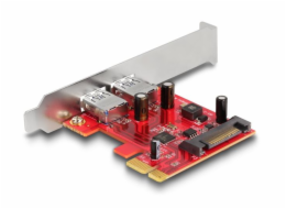 Delock PCI Express x1 Karta na 2 x externí USB 5 Gbps Typ-A samice - Low Profile