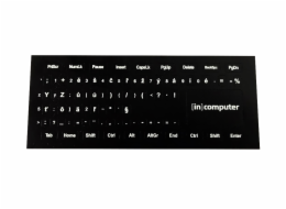 High Quality Přelepky na klávesnici - bílý text, černé pozadí České přelepky znaků, kterými lze doplnit jakoukoliv cizojazyčnou klávesnici.