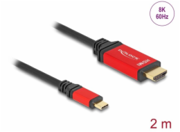 Delock&nbsp;Kabel&nbsp;USB&nbsp;Type-C™&nbsp;na&nbsp;HDMI&nbsp;(DP&nbsp;Alt&nbsp;Mód)&nbsp;8K&nbsp;60&nbsp;Hz&nbsp;s&nbsp;funkcí&nbsp;HDR&nbsp;2&nbsp;m&nbsp;červená