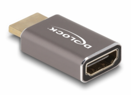 Delock&nbsp;Adaptér&nbsp;HDMI,&nbsp;ze&nbsp;zástrčky&nbsp;na&nbsp;zásuvku,&nbsp;8K&nbsp;60&nbsp;Hz,&nbsp;šedá&nbsp;kovová