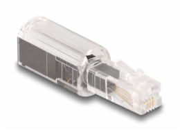 Delock Adaptér proti překroucení telefonního kabelu ze zástrčky RJ10 na zásuvku RJ10, průhledný / černý