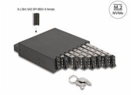 Delock 5.25” Mobilní rack pro 8 x SSD M.2 NVMe s konektorem Slim SAS SFF-8654
