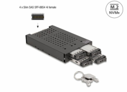 Delock 3.5” Mobilní rack pro 4 x SSD M.2 NVMe s konektorem Slim SAS SFF-8654