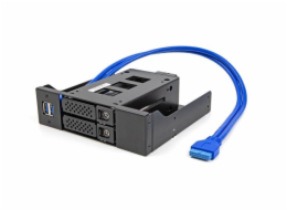 Delock 5.25” Kovový instalační rámeček pro mobilní rack Slim Bay s USB 5 Gbps rozbočovačem