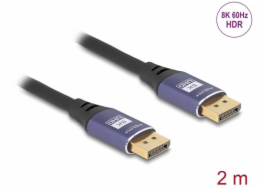 Delock DisplayPort kabel 8K 60 Hz 2 m lila kovový