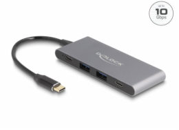 Delock 4 portový rozbočovač USB Type-C™ se 2 x USB Typu-A a 2 x USB Type-C™ 10 Gbps