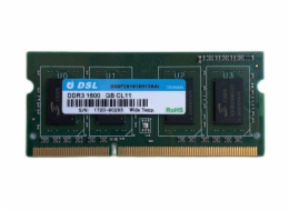 DSL 1GB DDR3L PC12800 1600MHz SODIMM CL Operační paměť pro notebooky, DSL 1GB DDR3L 1600MHz SODIMM CL