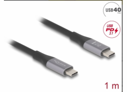 Delock USB 40 Gbps kabel USB Type-C™ samec na samec PD 3.1 240 W E-Marker 1 m šedá kovová