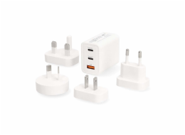 Nedis WTCGPD65W100WT - Cestovní adaptér | 100 - 240 V AC 50/60 Hz | 65 W | Bílá