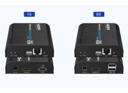 PremiumCord 4K@60Hz HDMI KVM extender s USB 2.0 na 120m přes LAN síť, over IP