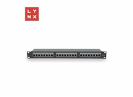 LYNX 19" patch panel  24-port, STP Cat6, 50µ, stíněný, černý LYNX 19" patch panel  24-port, STP Cat6, 50µ, stíněný, černý