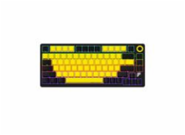 LORGAR Klávesnice KBP7075MW, mechanická, 75%, bezdrátová herní, černá/žlutá, CS