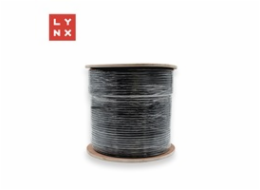 LYNX FTP kabel Cat6, PE (Fca), celoměděný, venkovní, černý, cívka 305m