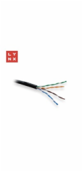 LYNX UTP kabel Cat5e, PE (Fca), celoměděný, venkovní, černý, box 305m
