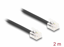 Delock Telefonní kabel RJ11, ze zástrčky na zástrčku RJ11, černý, 2 m