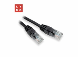 LYNX UTP patch kabel Cat5e, PVC, CCA, 1m, černý (balení obsahuje 10ks)