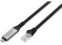 Digitus Ethernetový kabel USB-C 3.2 Gen1 - RJ45, 1 Gbit/s, 5 m