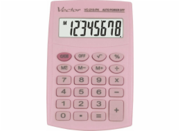 Vector Kapesní kalkulačka KAV VC-210 PK, 8-místná, 64 x 98,5 mm, světle růžová