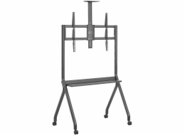 Maclean TV stojan / vozík, police na kamery, na kolečkách, 55-100", max. zatížení 120kg/10kg police, max. VESA 900x600, černá, MC-114 B