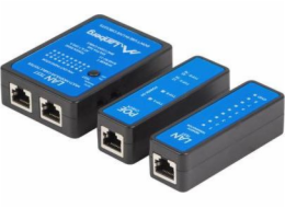 Lanberg NT-0404 zkoušečka síťových kabelů PoE tester Černá, Modrá