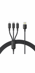 Baseus Rapid Series 3-in-1 USB-A 100W 1.5m, Schwarz