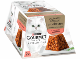 PURINA Gourmet Revelations Chunks in jelly with salmon - mokré krmivo pro kočky - 2x57g