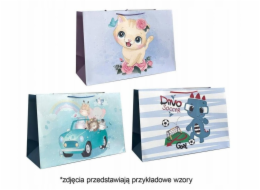 JU-PITER Ozdobná dárková taška 4wz 30x42x20cm JP 4681H široké dno mix cena za 1 ks