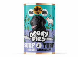 DOBRY PIES Surf & Turf Salmon and lamb - vlhké krmivo pro psy - 400g