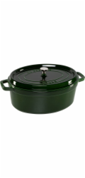 Staub La Cocotte 33cm ovál, Bazalková zelená, Litina