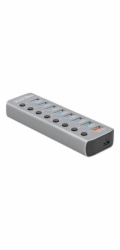 Delock USB 3.2 Gen 1 Hub mit 7 Ports + 1 Schnellladeport + 1 USB-C PD 3.0 Port , USB-Hub 63264