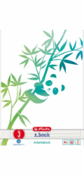 Herlitz 03 Pracovní podložka A4 GREENline 50 listů pravítko 03 motiv panda, vysokoškolská podložka