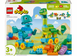 LEGO 10451 DUPLO Town Dinos auf Rädern 3-in-1-Set, Konstruktionsspielzeug