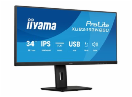 iiyama ProLite XUB3493WQSU-B6 - LED monitor - 34" - 3440 x 1440 UWQHD @ 120 Hz - IPS - 400 cd/m? - 1000:1 - 1 ms - 2xHDMI, DisplayPort - reproduktory - matná cern