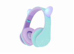 PowerLocus P2 Kids Headphones purple/turquoise with Ears