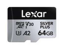Lexar paměťová karta 64GB High-Performance Silver Plus microSDXC™ UHS-I, čtení/zápis: 205/100MB/s