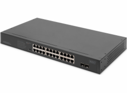 Digitus Switch Digitus 24portový gigabitový síťový switch, 19palcový, nespravovaný, 2 uplink porty, SFP