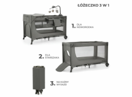 Cestovní postýlka KinderKraft JOY 2 DARK GREY