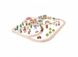 Bigjigs Rail Dřevěná vláčkodráha město a vesnice 101 dílů Bigjigs Rail Dřevěná vláčkodráha město a vesnice 101 dílů