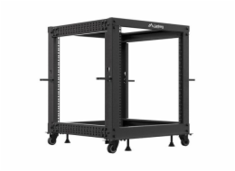 Lanberg Otevřený rack 19" 12U 600x600-1100 nastavitelný černý