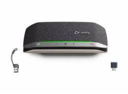Poly Sync 20+ - Chytrý telefon - Bluetooth - kabelové, bezdrátový - USB-A - stríbrná, cerná - certifikováno pro Microsoft Teams, certifikováno pro Zoom