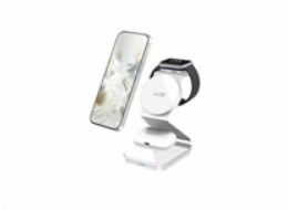 WG - Bezdrátová nabíječka WG37, 3v1 FAST MAGNET, 15W+3W+3W, bílá
