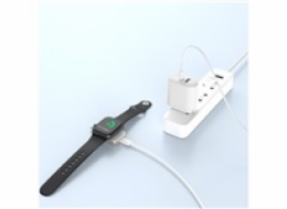 WG - Nabíjecí magnetické zařízení s USB-C pro Apple Watch, bílo stříbrná
